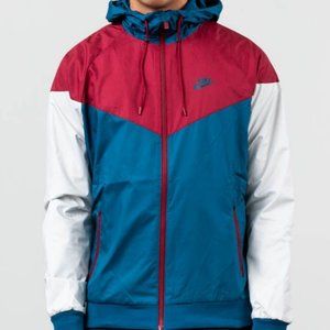 Men's Nike Sportswear Windrunner Jacket Blue Force/ Team Red/ Light - Size Small